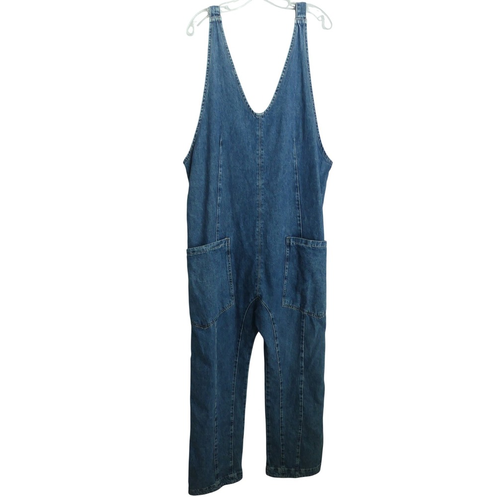 We The Free Free People Sapphire High Roller Denim Jumpsuit Large NWT Romper
